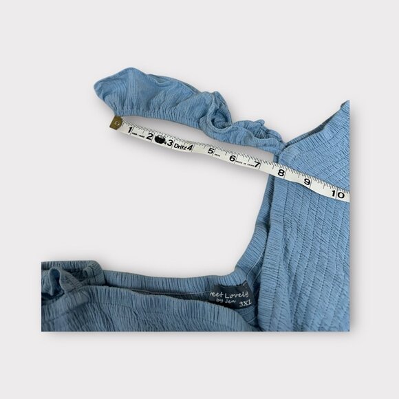 Sweet‎ Lovely By Jen Womans 3XL Light Blue Romper Wide Leg Vacay Resort Smocked - Picture 7 of 10